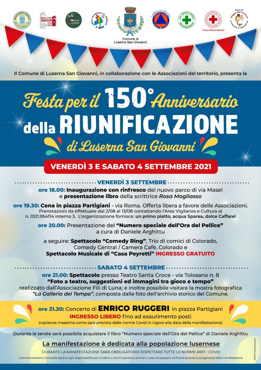 Festa per i 150° anni della riunificazione di Luserna San Giovanni