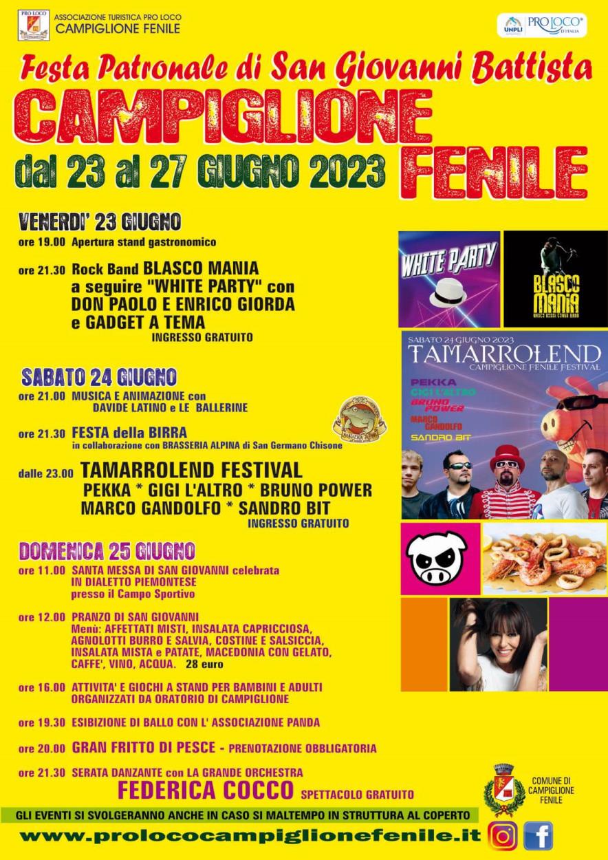 Campiglione Fenile: Festa Patronale di San Giovanni