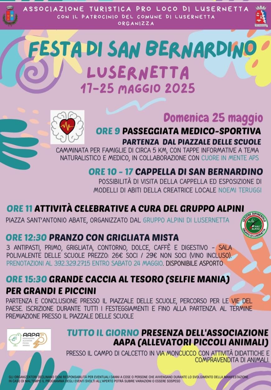 Lusernetta: Festa di San Bernardino